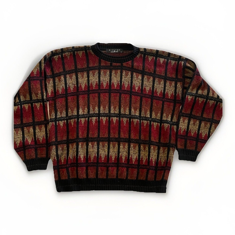 Vintage Protege Collection Sweater Mens Size L Cosby‎ Coogi Colorful Pullover